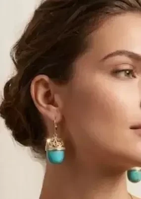 Boucles d oreilles dormeuse turquoise